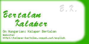 bertalan kalaper business card